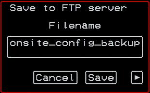 screens appear for you to enter the Filename, FTP Server