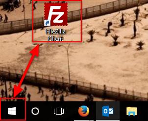 You can find The FileZilla Client either on your desktop or under All Apps/Programs