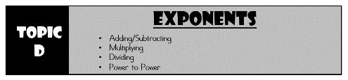 Working with Exponents You will add, subtract, multiply and divide expressions with exponents. Along with raising expressions to a power. What is an Exponent?