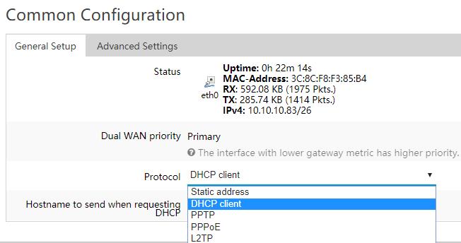 Configure WAN1 / WAN2 interfaces for Internet connectivity Network > WAN1/WAN2 By default, the WAN configuration is set to use WAN1 as the primary connection for Internet connectivity and failover to