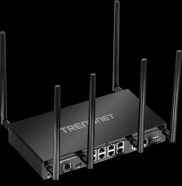 Product Overview Features TRENDnet s AC3000 Tri-Band Wireless Gigabit Dual-WAN VPN SMB Router, model TEW- 829DRU, features three concurrent WiFi bands to maximize device networking speeds: two