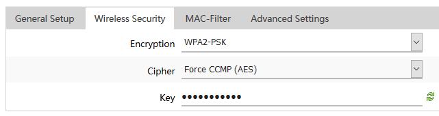 Selecting WPA2-PSK, WPA-PSK / WPA2-PSK Mixed Mode (WPA2-PSK recommended): In the Security Mode drop-down list, select WPA2-PSK or WPA-PSK / WPA2-PSK Mixed Mode. Review the settings below.