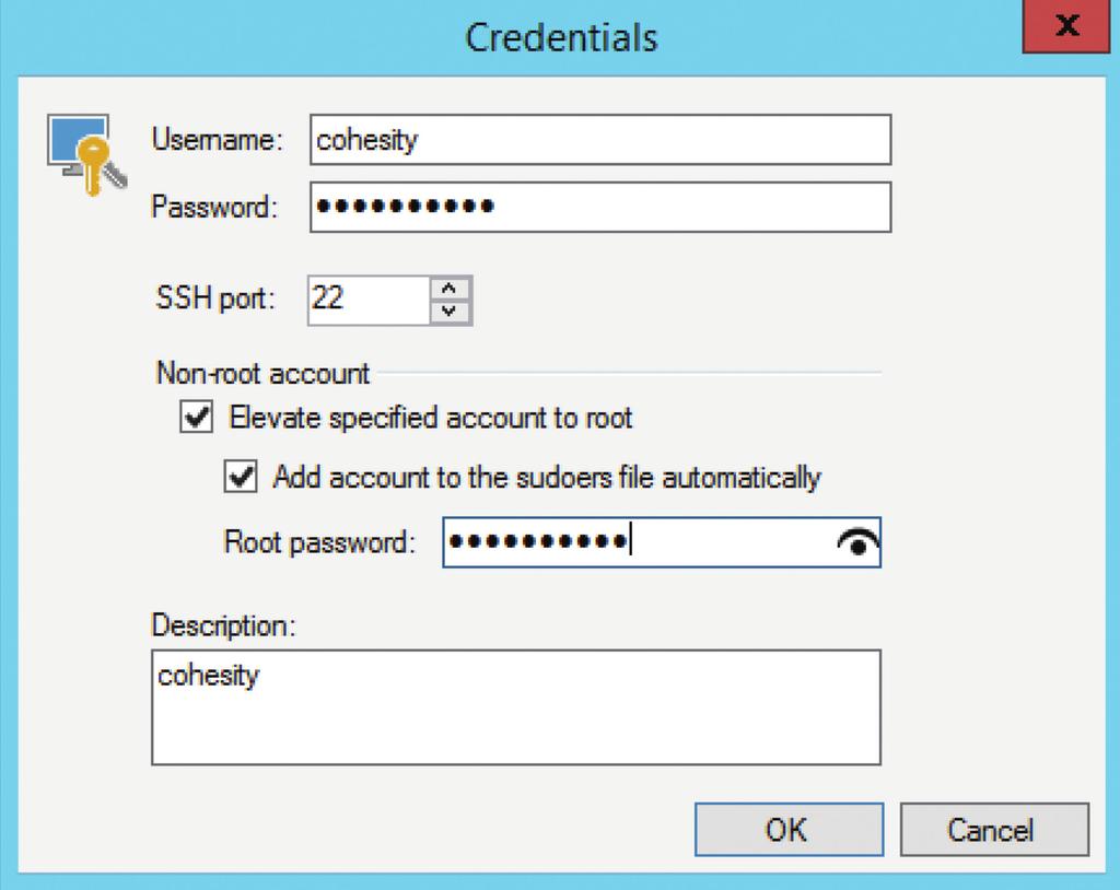 13c. Enter the credentials, and provide