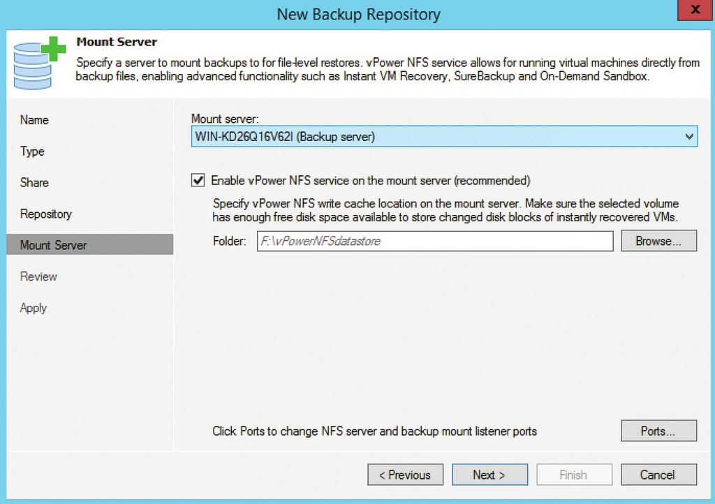 Figure 15. For each of the Backup Repository created, select a new Backup Proxy.