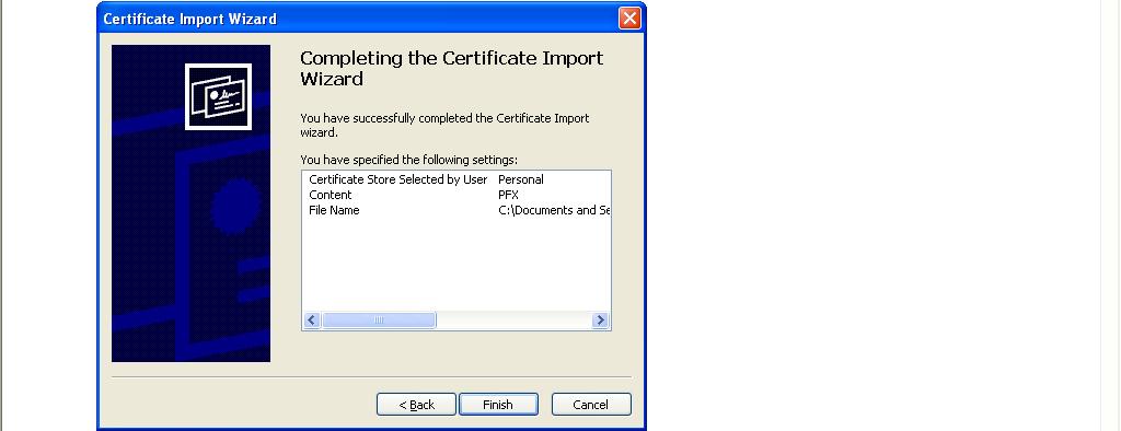 Click the Next button in the Certificate Store dialog box to proceed To complete the certificate