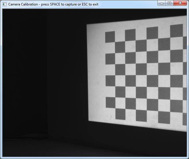 the chessboard is missing from within the captured image Parts of the squares