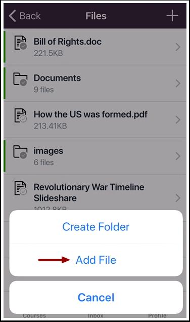 Add File To add a new file,
