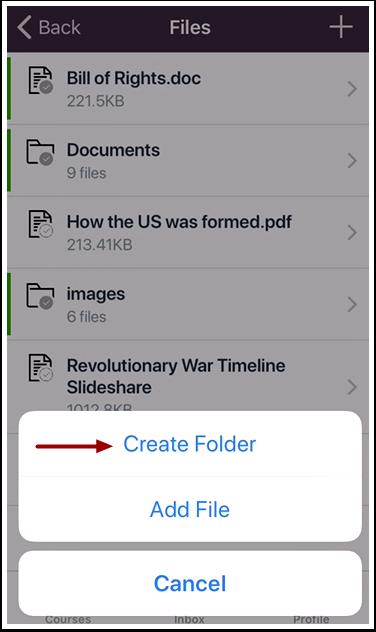 Add Folder To add a new folder, tap
