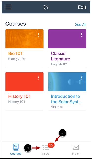 How do I view the To Do list in the Teacher app on my ios device? In the Teacher app, you can use the To Do list to view and grade ungraded submissions in all your courses.