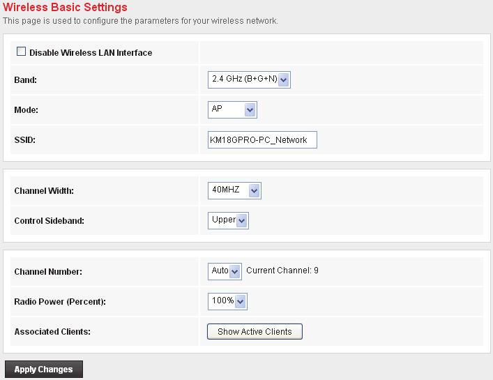 17. The SSID field of Wireless Basic Settings page