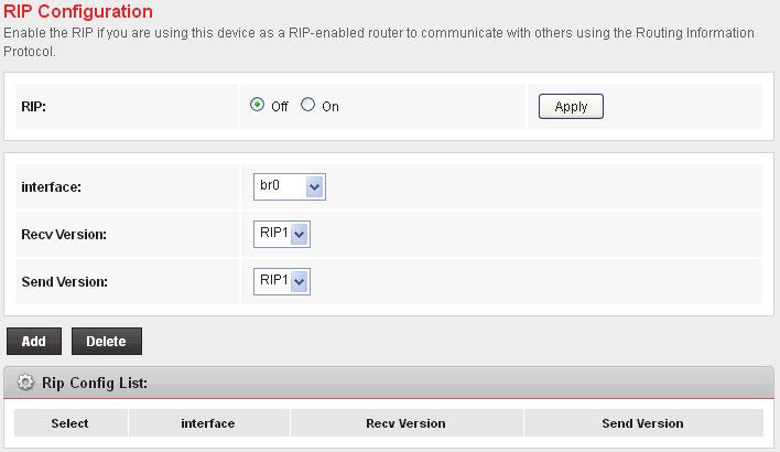 RIP RIP is an Internet protocol you can set up to share routing table information with other routing devices on your LAN, at your ISP s location, or on remote networks connected to your network via