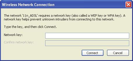 (the default settings Security Mode = Disable). You can later change this network key via the wireless configuration menu.