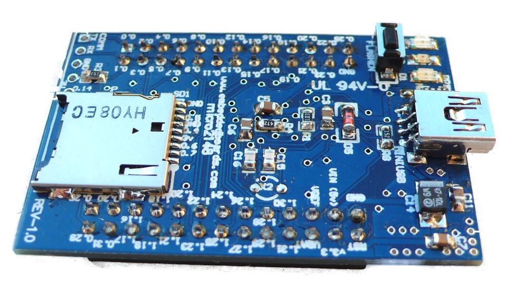 micro2142/8 board is an advanced ARM board based on the NXP 2142/8 USB microcontroller featuring 60 MIPS 64kB/512kB Flash space and 16kB/32kB of RAM space.