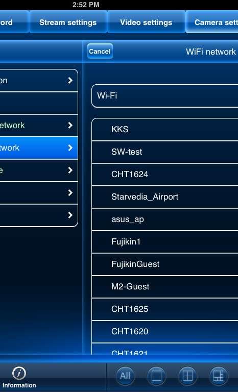 - WiFi network: To set up the wifi network, simply slide the wifi