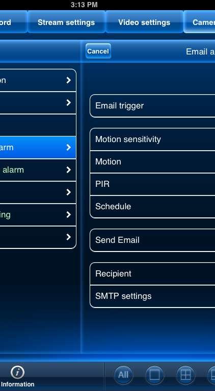 3.5.2 Schedule - Email Alarm: to set up email alarm, simply slide on the email trigger to enable the function. And choose the triggered mode you would like to use.