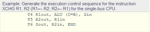 The execution control sequence for the JMPN Label instruction for the single-bus CPU is: Execution Control Sequence for Additional Instructions ADD R1, 2 XCHG R1, R2 Jmpn1bus.