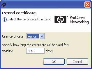 operator accounts. To extend an operator user certificate: 1. Select the Extend User Certificate option 2.
