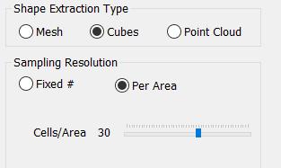 The Mesh Shape Extraction Type also offers an automatic decimation option. The % slider defines to what % of triangles the mesh should be reduced.