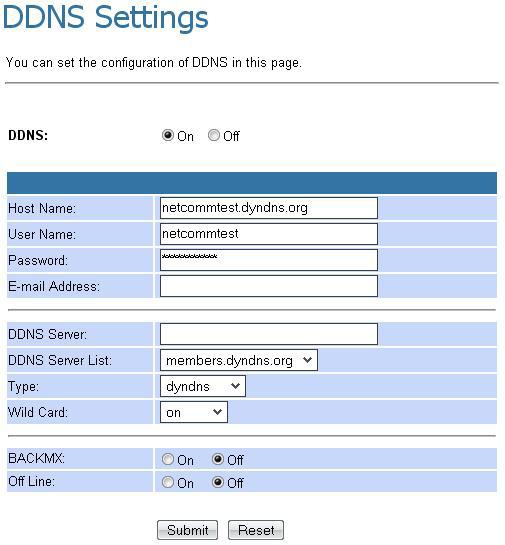 2. Enable DDNS and configure the DDNS settings including Host Name,