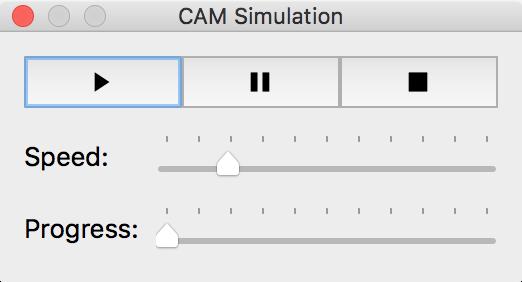 Simulation 1. The generated toolpaths can be simulated using the simulation Widgets (CAM > Show Simulation Panel ): 2.