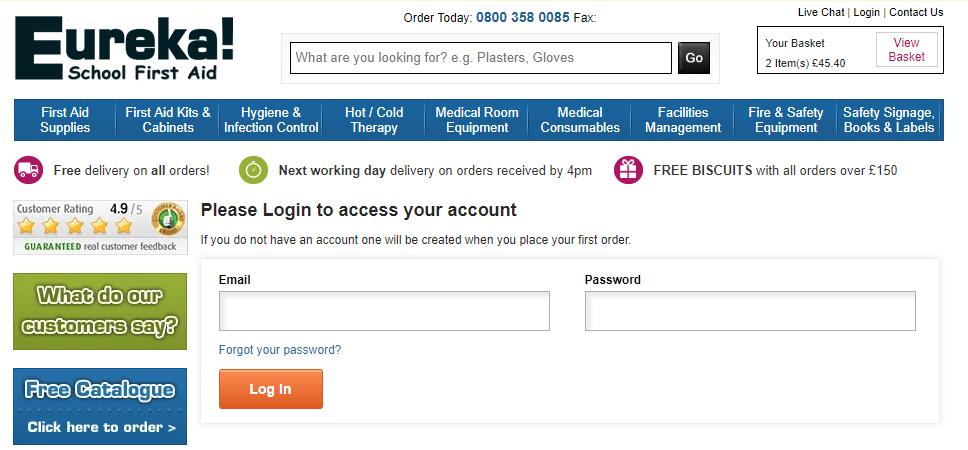 Ordering Online To use the SIMS FMS option, you will need to be logged in to the site before completing