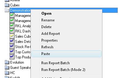 Note you can also use the short-cut keys of Ctrl-C to copy the report, and Ctrl-V to paste it instead of using the menus.