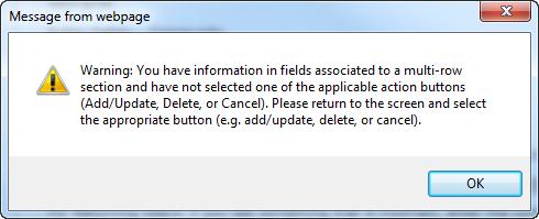 Error Window If this box ever appears during your application it means there is information in one of the