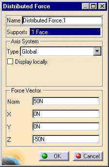 Creating a Distributed Force Load 4. Select the part face as indicated below.