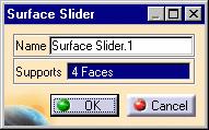 Creating a Surface Slider Restraint 3. Select in sequence the four faces as indicated. Symbols representing the surface sliders appear as you select the four faces.