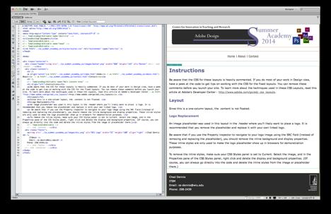 Views There are three ways to view your web page as you are working on it: Code - Shows only the HTML code. Split - Show a side-by-side view of both Code and Design.