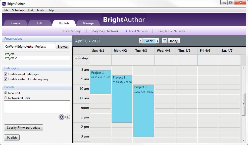 You can simply select a BrightSign unit on BrightAuthor and