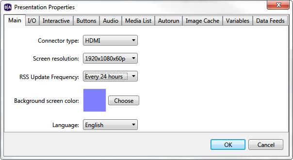Setting presentation properties You can edit properties that apply to an entire presentation. These are based on your current default property settings.