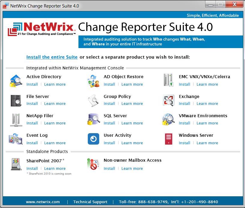 Procedure 1. To install NetWrix Change Reporter Suite 1. Run the product installation package (NetWrix_Change_Reporter_Suite.exe). 2. When prompted, click Yes to unpack the installation package.
