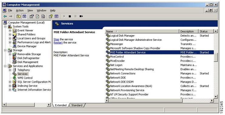 Creating a Folder Attendant Directory and Watch (Standalone or Resource Manager) Figure 4-2 Selecting a Service Account Step 4 Double-click each service except IIS Admin Service and then select the