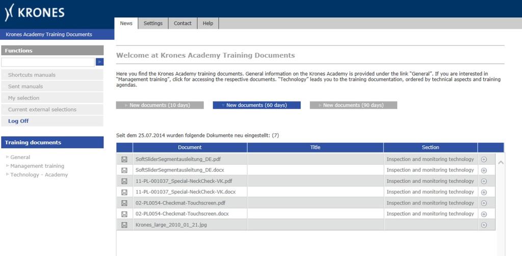 6 krones Academy Beispieltext media suite News 3 4. After logging in, the "News" page will be displayed automatically.