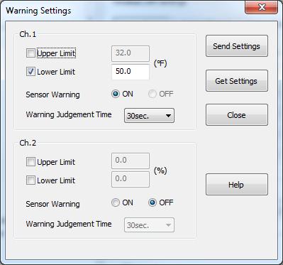 V) Setting the Warning Parameters Click on the Auto-Upload Settings Tab. And then click on the Warning Settings button.