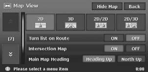 [2D/3D] key: Displays a 2D map at the left and a 3D map at the right on the divided screen.