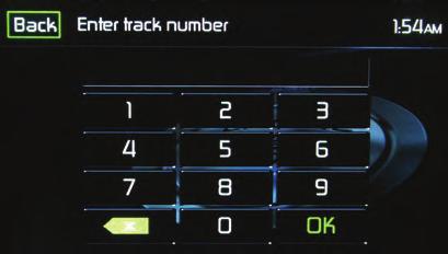 Track Direct Entry When the Direct Entry icon is touched the Direct Entry Screen appears. The user can manually select a track by touching the corresponding number.