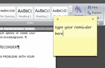 Type in the text that you want to remember. It will pin to your desktop. You can add a new note by clicking on the plus (+) sign You can delete a note by clicking on the X in the top right corner.