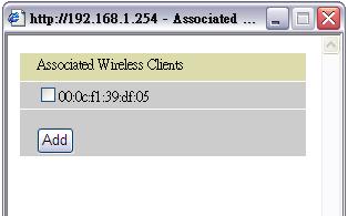 Wireless Client (MAC Address) Filter 802.