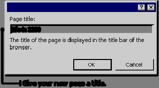 5) In the Save As dialog box, click the Change button to change the title of your page. The Set Page Title dialog box appears. 6) Type a new name into the Set Page Title dialog box and click OK.