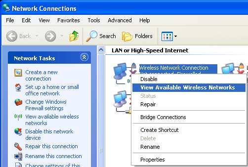 5. Go back and open Wireless Network