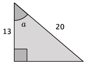 Example 2 Find the measure of a to the nearest degree.