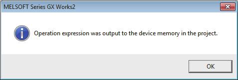 Set the start address for the output of the device memory. The file register (ZR) range to write to is displayed. 3. Click the button.