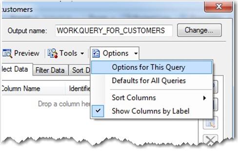 To access this new option, follow these steps: 1. In the Query Builder, click the Options menu and select Options for This Query. This action displays the Query Options dialog box. 2.