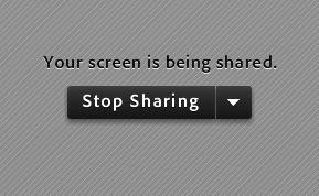 You can either stop your screen sharing by right clicking on the icon and select "Stop Screen Sharing" or go back to the meeting room and click on "Stop Sharing".