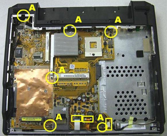 4. Remove 2 x A screws from the Chipset Heatsink and remove it. 5.