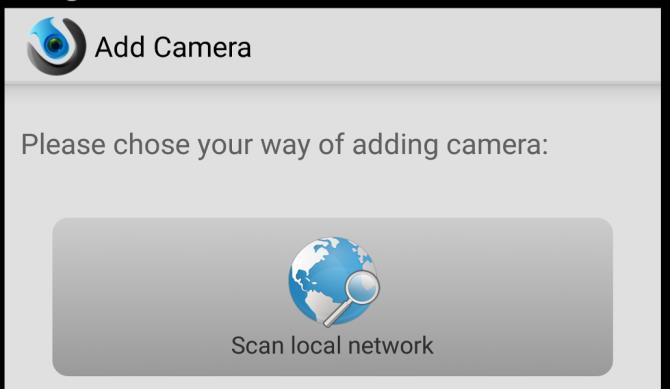 The Anyscene app will auto detect cameras that are on the same network as your phone/tablet for initial setup.