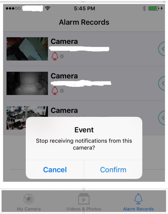 The next step is important: at the bottom of the screen, make sure you select Alarm Records, not VIDEOS & PHOTOS and My Camera. 4.