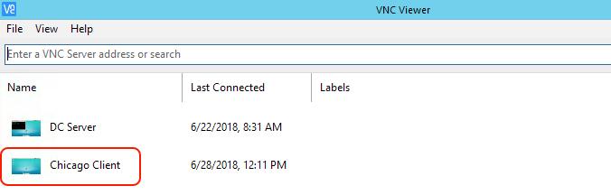 Double click on the Chicago Client VNC session to get the CLI Access for